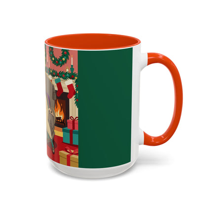 🖤🔥 The Lady Of The Christmas Hearth Colorful Mug – Art Deco Holiday Elegance