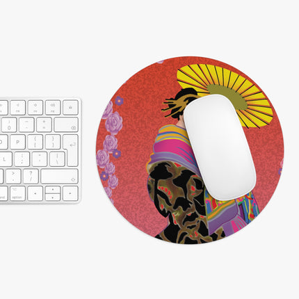 Enchanting Geisha Mouse Pad, Round and Rectangle