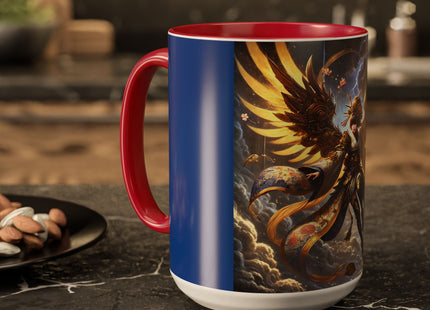 Valkyrie Descending Through Storm Colorful Mugs (11oz, 15oz)