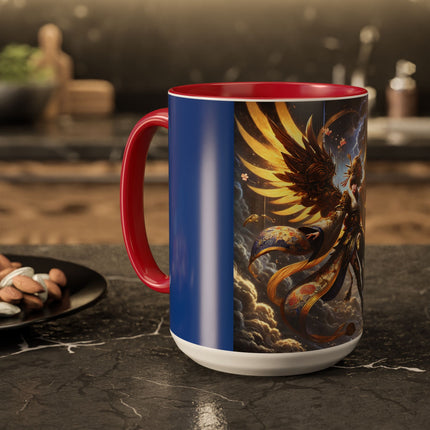Valkyrie Descending Through Storm Colorful Mugs (11oz, 15oz)