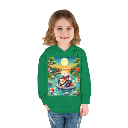 Melodic Kitten by the Koi Pond Toddler Pullover Fleece Hoodie