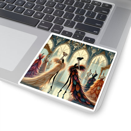 🧚👗 Couture & Wings Kiss-Cut Sticker – Fairy Fashion & Enchanted Glamour