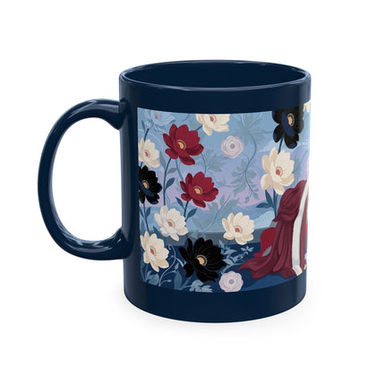 💌🌺 The Lady Of The Scattered Love Letters Ceramic Mug – Art Deco Romantic Elegance