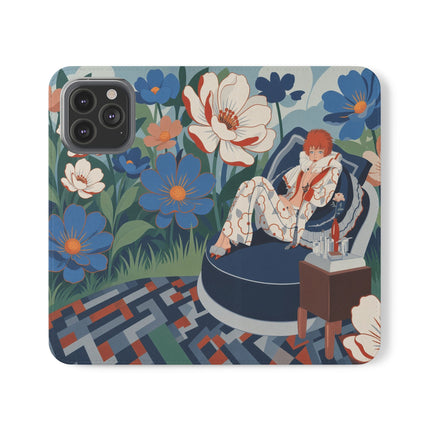 🌺🪞 The Lady Of The Grand Flower Salon Flip Case – Art Deco Floral Elegance