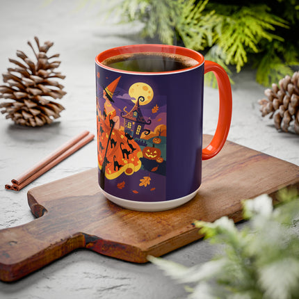 🐈‍⬛🎃 The Black Cat Witch Of Pumpkin Manor Colorful Mug – Whimsical Halloween Charm