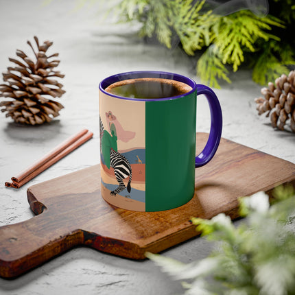 Zebra Rider Colorful Mugs – Safari Chic & Art Deco Adventure