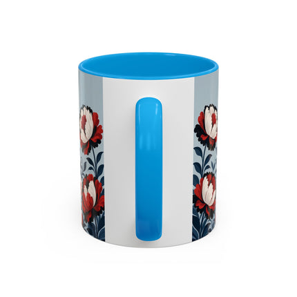 ❤️🌺 The Scarlet Blossom Dancer Colorful Mug – Art Deco Fashion Whimsy