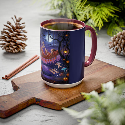 🌙🎃 Moonlit Mischief In The Pumpkin Grove Colorful Mug – Whimsical Halloween Fantasy