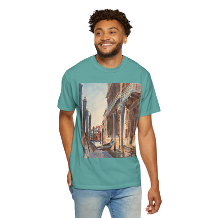 Gondola Moorings on the Grand Canal by John Singer Sargent  Unisex Garment-Dyed T-shirt