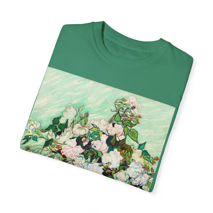 Roses by Vincent Van Gogh Unisex Garment-Dyed T-shirt