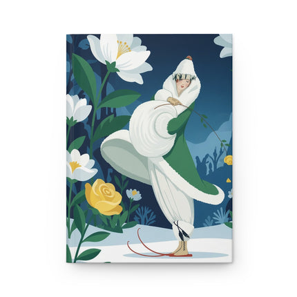 ❄️🌼 The Lady Of The Winter Flower Garden Hardcover Journal – Art Deco Alpine Elegance
