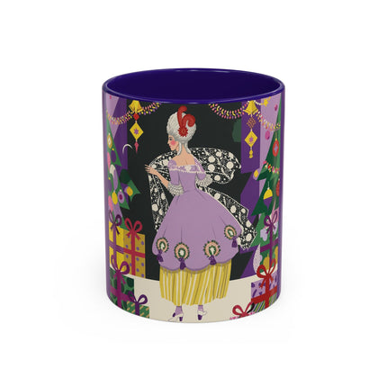 🎁✨ The Lavender Christmas Masquerade Colorful Mug – Art Deco Holiday Fantasy