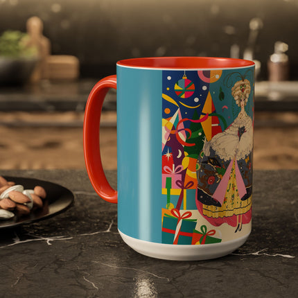 🎀✨ The Christmas Court Of Joy Colorful Mug – Art Deco Holiday Fantasy