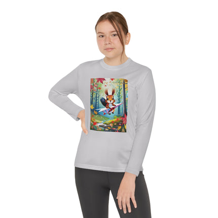 Acorn Aviator Youth Long Sleeve Competitor Tee – Woodland Flight & Whimsical Adventure