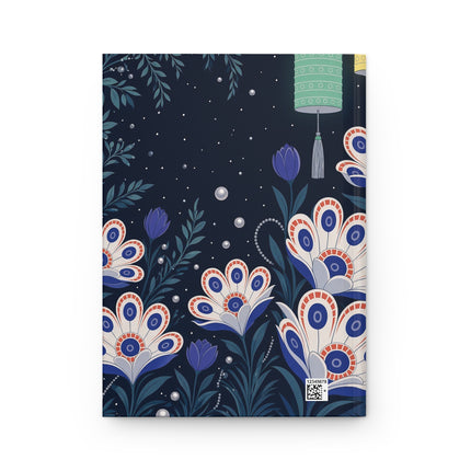 🌙💎 The Lady Of The Midnight Jewel Garden Hardcover Journal – Art Deco Floral Elegance
