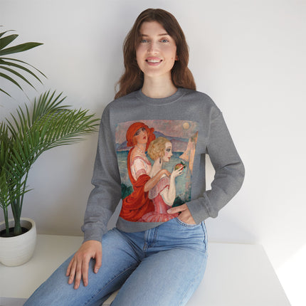 Sur la Route d'Anacapri by Gerda Wegener Heavy Blend™ Crewneck Sweatshirt