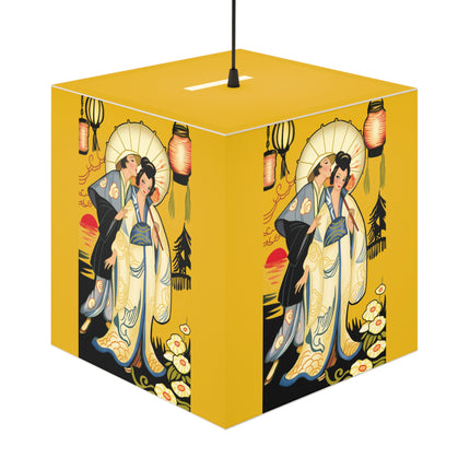 Golden Embrace Light Cube Lamp