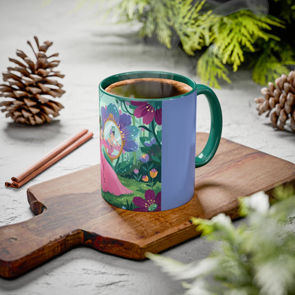 The Lady Of The Enchanted Mirror Colorful Mugs – Art Deco Botanical Elegance