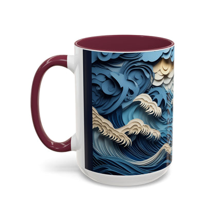 Dramatic Ocean with Crashing Waves Colorful Mugs (11oz, 15oz)