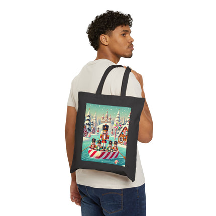 Nutcracker Candy-Striped Adventure Cotton Canvas Tote Bag