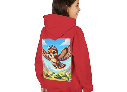 Red-Tailed Hawk in Battle Youth Heavy Blend Hooded Sweatshirt