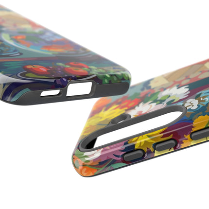 Floral Fishbowl Still Life Phone Case – Vibrant Harmony & Colorful Life