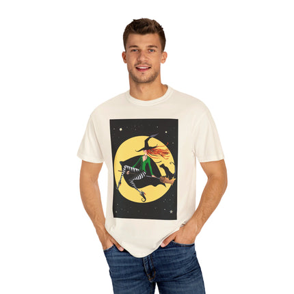 A Witch’s Moonlit Flight Unisex Garment-Dyed T-shirt