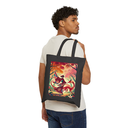 The Dragon Fairy’s Dance Cotton Canvas Tote Bag