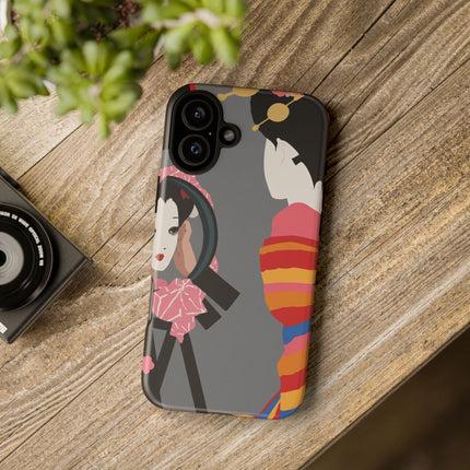 Geisha Mirror Phone Case – Elegant Reflection & Timeless Beauty