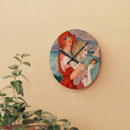 Sur la Route d'Anacapri by Gerda Wegener Acrylic Wall Clock, Round and Square