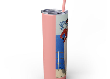 Costume de Yacht by George Barbier Skinny Tumbler with Straw, 20oz