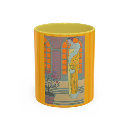 Sur Les Marches Du Jardin by Georges LePape Colorful Mugs (11oz, 15oz)