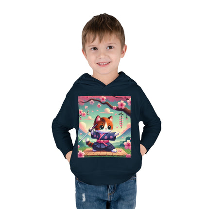 Samurai Kitten Toddler Pullover Fleece Hoodie
