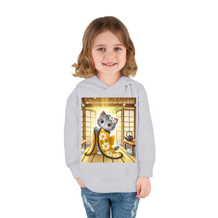 Playful Kitten in the Tea Room Toddler Pullover Fleece Hoodie