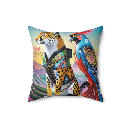 Cybernetic Duets Spun Polyester Square Pillow