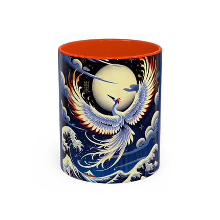 Majestic White Crane Colorful Mugs (11oz, 15oz)