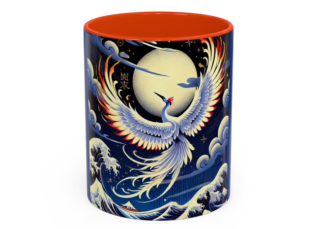 Majestic White Crane Colorful Mugs (11oz, 15oz)