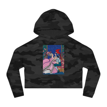 The Jealous Parrot by George Barbier Women’s Cropped Hooded Sweatshirt