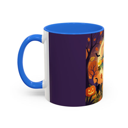 🌕🍂 Autumn Song Beneath The Harvest Moon Colorful Mug – Whimsical Halloween Charm