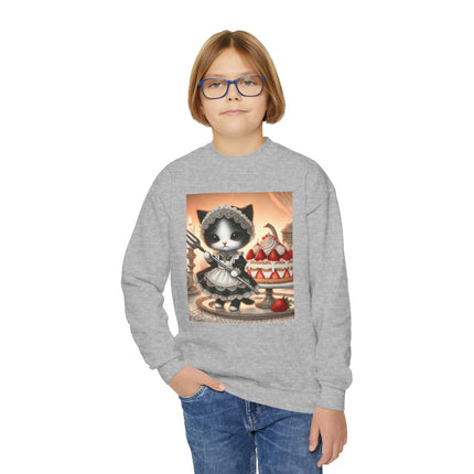 Patisserie Kitten Youth Crewneck Sweatshirt – Sweet Charm, Cozy Comfort & Storybook Delight