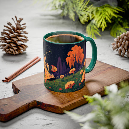 🌙🌼 The Moonlit Floral Dancer Colorful Mug – Art Deco Garden Fantasy