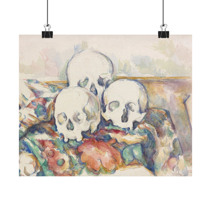 The Three Skulls by Paul Cézanne Matte Horizontal Posters