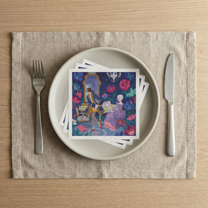 🌺🎼 The Garden Sonata Napkins – Art Deco Musical Fantasy