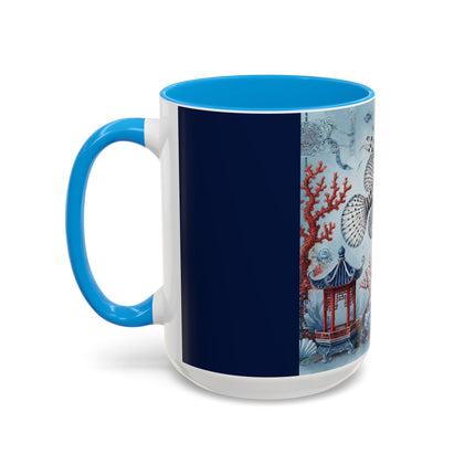 Lionfish & Lantern Colorful Mug – Mystical Ocean & Asian Harmony