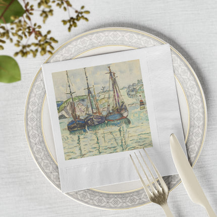Le Trieux Paul Signac White Coined Napkins