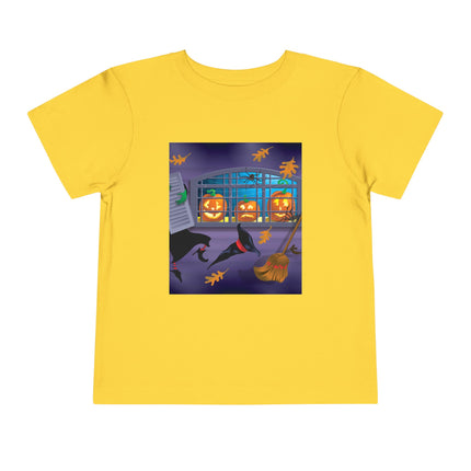 Whimsical Halloween Mischief Toddler Short Sleeve Tee