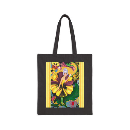 Enchanted Pansy Elegance Cotton Canvas Tote Bag