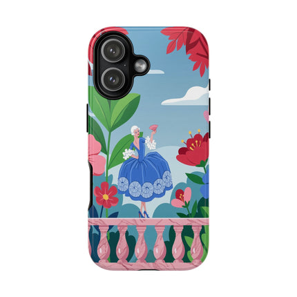 🌺🪭 The Lady Of The Grand Flower Terrace Phone Case – Art Deco Garden Elegance