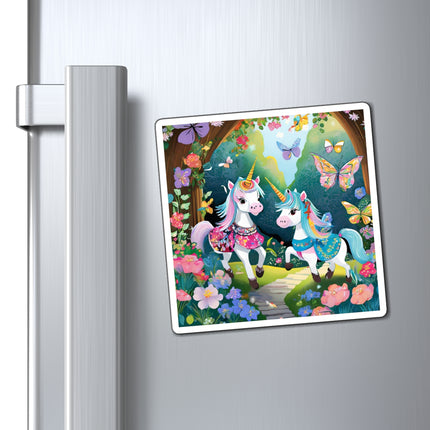 Baby Unicorns and Fluttering Butterflies Magnets (3 Sizes)