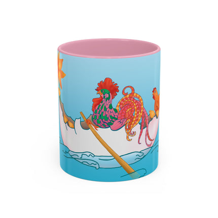A Rooster's Seafaring Adventure Colorful Mugs, 11oz